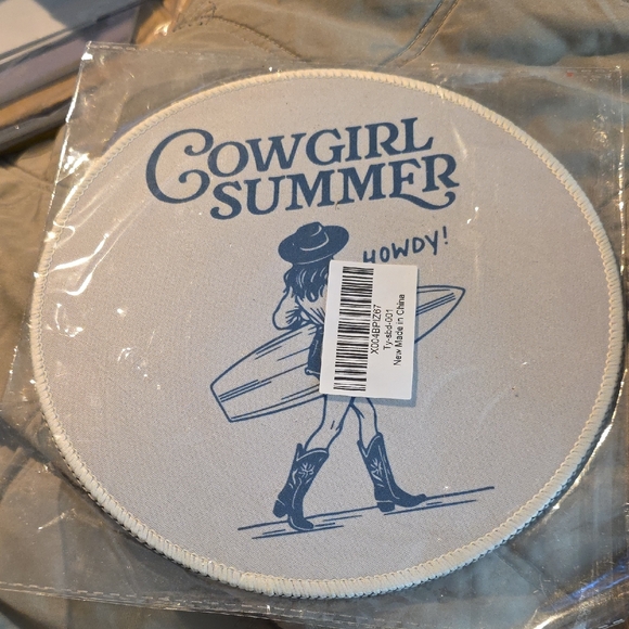 nphuriy Other - Cowgirl Summer Surfer 7.9x7.9 Small Round Mouse Pad